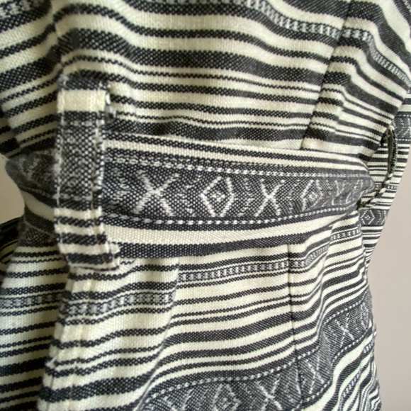 Mia Melon Grey Black Striped Design Casual Office Boho Belted Light Jacket-Sz-M - Picture 8 of 16